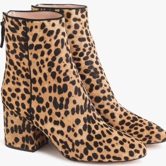 J. Crew Shoes - J. Crew Sadie Animal Print Chunky Heel Cheetah Ankle Boot Size 5